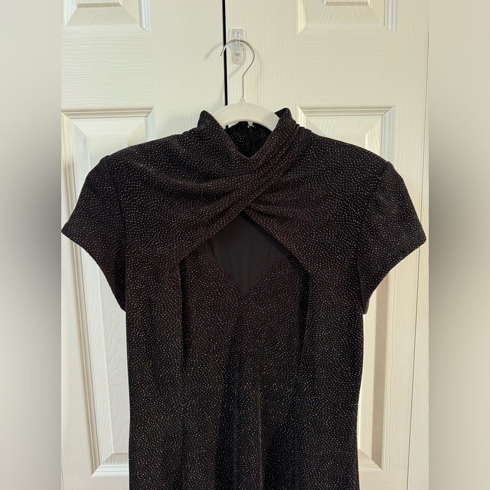 Vintage Night Way Collections Black Sequin Dress
